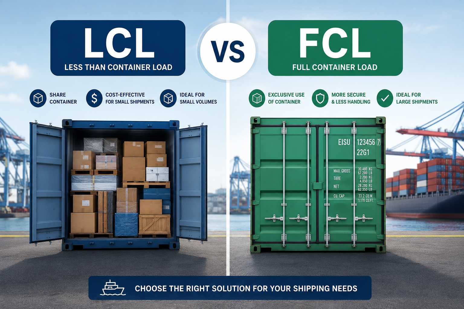 LCL vs FCL Shipping Comparison